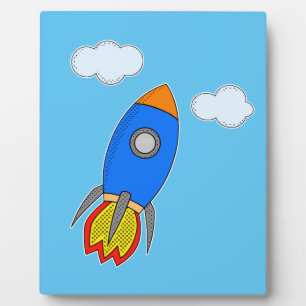 Cartoon-Rakete Fotoplatte