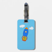 Cartoon-Rakete Gepäckanhänger (Rückseite vertikal)