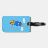 Cartoon-Rakete Gepäckanhänger (Rückseite horizontal)