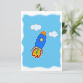 Cartoon-Rakete Karte (Stehend Vorderseite)