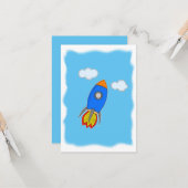 Cartoon-Rakete Karte (Vorderseite/Rückseite Beispiel)