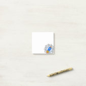 Cartoon-Rakete mit Halftones-Galaxie Post-it Klebezettel (Auf Schreibtisch)