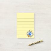 Cartoon-Rakete mit Halftones-Galaxie Post-it Klebezettel (Auf Schreibtisch)