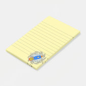 Cartoon-Rakete mit Halftones-Galaxie Post-it Klebezettel (angewinkelt)