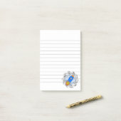 Cartoon-Rakete mit Halftones-Galaxie Post-it Klebezettel (Auf Schreibtisch)