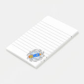 Cartoon-Rakete mit Halftones-Galaxie Post-it Klebezettel (angewinkelt)