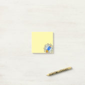 Cartoon-Rakete mit Halftones-Galaxy-Postnotizen Post-it Klebezettel (Auf Schreibtisch)
