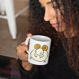 Cartoon Ram Sheep Coffee Tasse