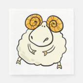 Cartoon Ram Sheep Serviette (Vorderseite)
