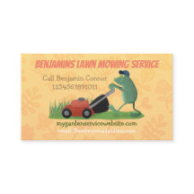 Cartoon-Rasenmäher mit Funny Frog