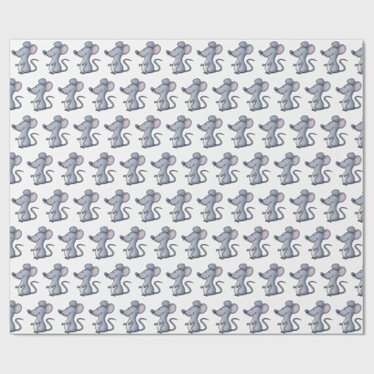 Cartoon Rat Geschenkpapier (Flach)