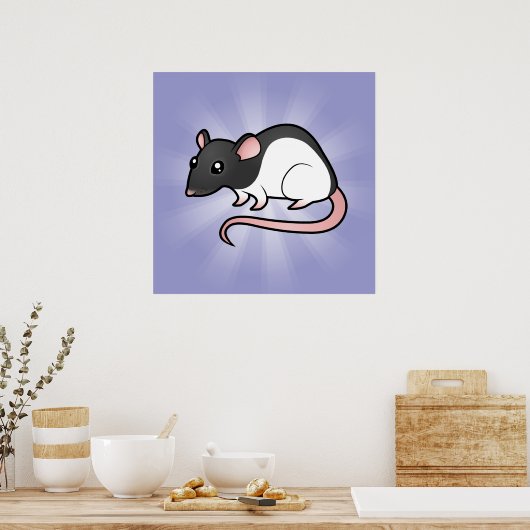 Cartoon Rat Poster (Küche)