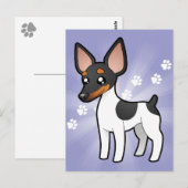 Cartoon Rat Terrier / Toy Fox Terrier Postkarte (Vorne/Hinten)