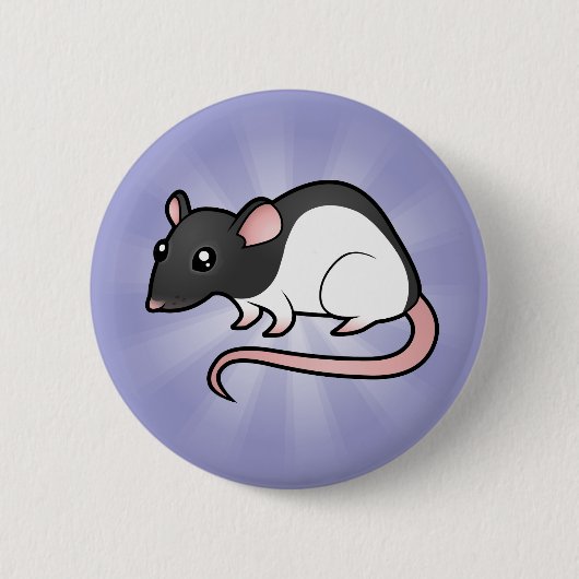 Cartoon-Ratte Button (Vorderseite)
