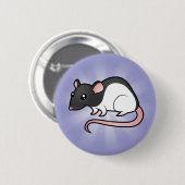 Cartoon-Ratte Button (Vorne & Hinten)