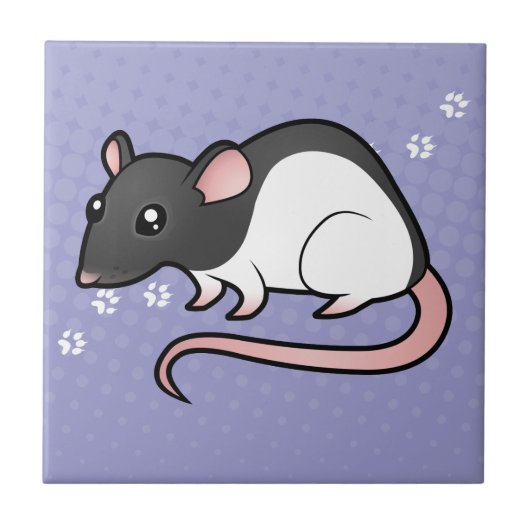 Cartoon-Ratte Fliese (Vorderseite)