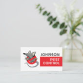 Cartoon-Ratten-Logo - Schädlinge-Kontrolle Visitenkarte (Stehend Vorderseite)