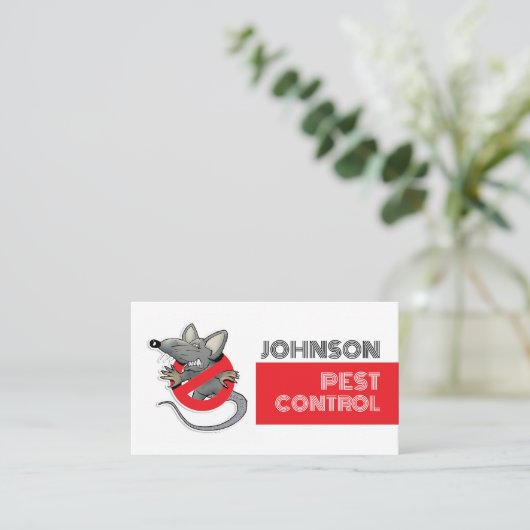Cartoon-Ratten-Logo - Schädlinge-Kontrolle Visitenkarte (Stehend Vorderseite)