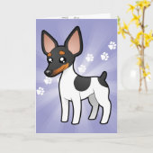 Cartoon-Ratten-Terrier/Spielzeugfox-Terrier Karte (Gelbe Blume)