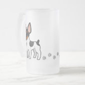 Cartoon-Ratten-Terrier/Spielzeugfox-Terrier Mattglas Bierglas (Vorderseite Links)