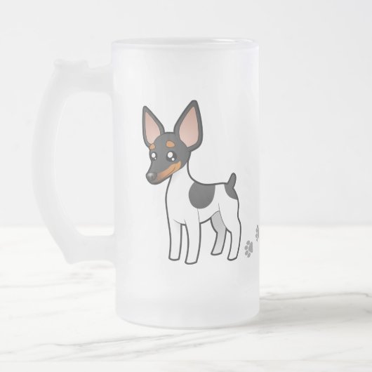 Cartoon-Ratten-Terrier/Spielzeugfox-Terrier Mattglas Bierglas (Links)