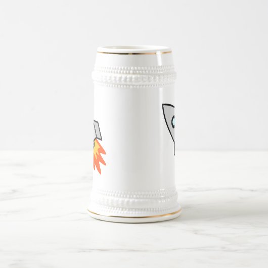 Cartoon-Raum Rocket Bierglas (Mittel)