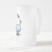 Cartoon-Raum-Schiff und Kugel Mattglas Bierglas (VorderseiteRechts)