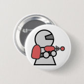 Cartoon-Raumfahrer Button (Vorne & Hinten)