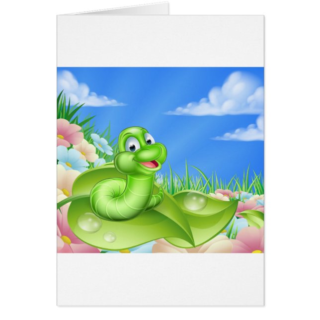 Cartoon-Raupe in der Wiese (Vorne)