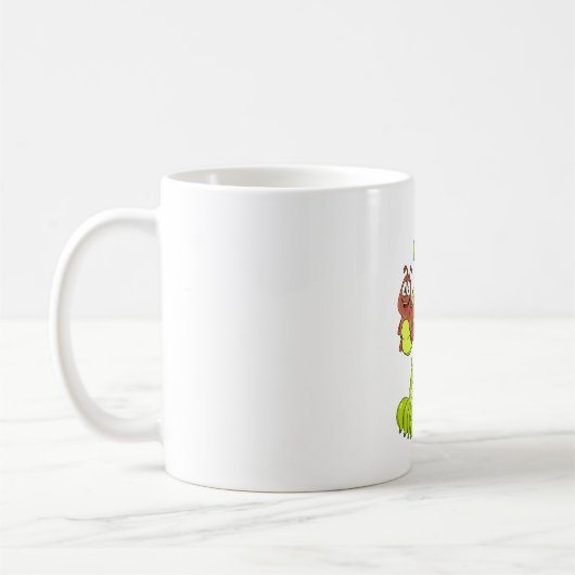 Cartoon Raupen Gelbbraun Kaffeetasse (Links)