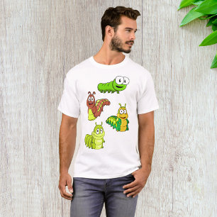 Cartoon Raupen Gelbbraun T-Shirt
