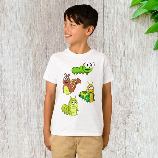 Cartoon Raupen Gelbbraun T-Shirt