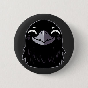 Cartoon Raven - Lächeln Button