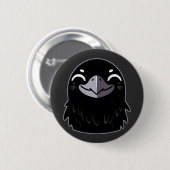 Cartoon Raven - Lächeln Button (Vorne & Hinten)