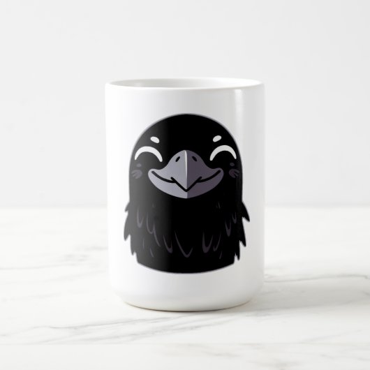 Cartoon Raven - Lächeln Kaffeetasse (Mittel)