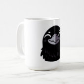 Cartoon Raven - Lächeln Kaffeetasse (Vorderseite Links)