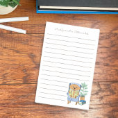 Cartoon Reading Dog Librarian Notes Post-it Klebezettel