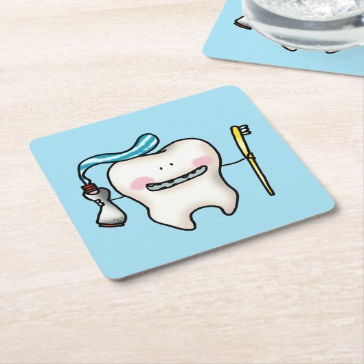 Cartoon Rechteckiger Pappuntersetzer (angewinkelt)