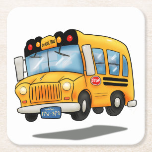 Cartoon Rechteckiger Pappuntersetzer