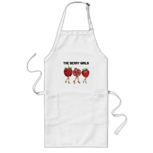 Cartoon Red Berries Ladenziffer "Berry Girls" Lange Schürze
