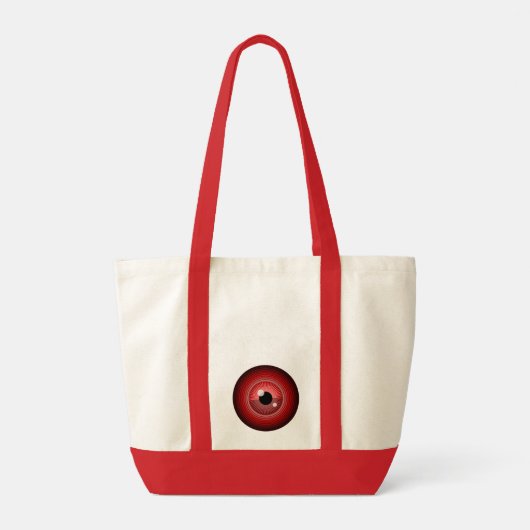 Cartoon Red Black Evil Devil Eye Graphic Tote Bag Tragetasche (Rückseite)