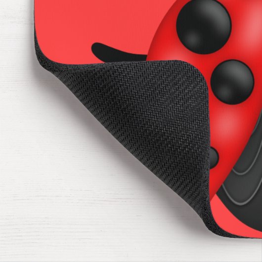 Cartoon Red Black Ladybug Mousemat Mousepad (Ecke)