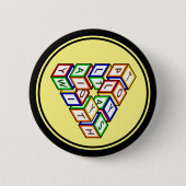 Cartoon Red Blue Yellow Green Toy Blocks Art Button (Vorderseite)