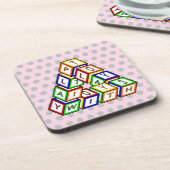 Cartoon Red Blue Yellow Green Toy Blocks Art Getränkeuntersetzer (Linke Seite)