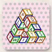 Cartoon Red Blue Yellow Green Toy Blocks Art Getränkeuntersetzer (Vorderseite)