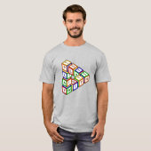 Cartoon Red Blue Yellow Green Toy Blocks Art T-Shirt (Vorne ganz)