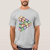 Cartoon Red Blue Yellow Green Toy Blocks Art T-Shirt (Vorderseite)