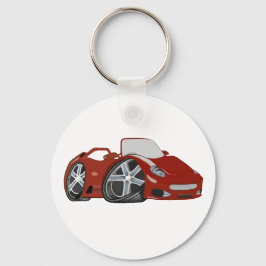 Cartoon Red Car Art Schlüsselanhänger (Vorderseite)