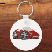 Cartoon Red Car Art Schlüsselanhänger (Vorderseite)