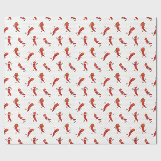Cartoon Red Chile Pattern Geschenkpapier (Flach)
